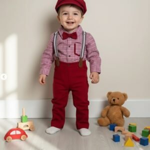 Boy Romper Checker & cap